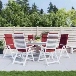 Perne scaun cu spătar înalt 6 buc, roșu vin, țesătură Oxford GartenMobel Dekor