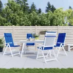Perne scaun spătar înalt 4 buc albastru regal, țesătură Oxford GartenMobel Dekor