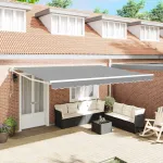 Cadru pentru cort retractabil Alb 500 × 300 cm Aluminiu GartenMobel Dekor