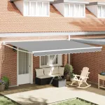 Cadru pentru cort retractabil Manual Alb 500 × 300 cm Aluminiu GartenMobel Dekor