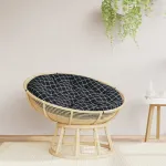 Pernă rotundă negru Ø 100x11 cm țesătură Oxford model carouri GartenMobel Dekor