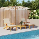Perne scaun de terasă, 2 buc, crem, țesătură Oxford GartenMobel Dekor