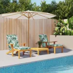 Perne scaun de terasă, 2 buc, model frunze, textil Oxford GartenMobel Dekor