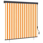 Rulou textil cu perdele Dungi Alb și Portocaliu 180 x 250 cm GartenMobel Dekor