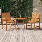 Scaune de masă pentru grădină 2 buc., lemn masiv de acacia GartenMobel Dekor
