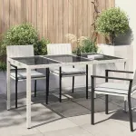 Masă de Grădină Alb 150 x 90 x 75 cm poliratan GartenMobel Dekor