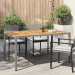 Masă de Grădină Gri 150 x 90 x 75 cm poliratan GartenMobel Dekor
