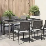 Masă de Grădină Gri 190 x 90 x 75 cm poliratan GartenMobel Dekor