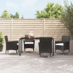Scaune de grădină cu perne, 4 buc., poliratan negru (doar UK/IE/FI/NO) GartenMobel Dekor