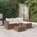 Set de șezlonguri de grădină, maro, poliratan GartenMobel Dekor