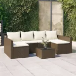 Set șezlong de grădină cu perne, 2 piese, maro, poliratan GartenMobel Dekor