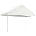Foișor cu acoperiș, alb, 4,08x2,23x3,22 m, polietilenă GartenMobel Dekor