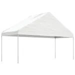 Foișor cu acoperiș, alb, 5,88x2,23x3,75 m, polietilenă GartenMobel Dekor
