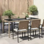 Masă de Grădină Bej 190 x 90 x 75 cm poliratan GartenMobel Dekor