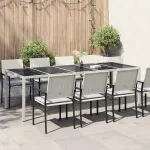 Masă de grădină, 250x100x75 cm, alb, poliratan și sticlă călită GartenMobel Dekor