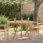 Masă de grădină pliabilă, Ø 110x75 cm, lemn masiv de tec GartenMobel Dekor