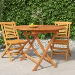 Masă de grădină pliabilă, Ø 85x75 cm, lemn masiv de tec GartenMobel Dekor