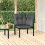 Canapea de colț cu perne de grădină, gri, poliratan GartenMobel Dekor