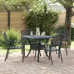 Scaun pentru Grădină 4 pcs Antracit 56 x 65 x 89 cm Oțel GartenMobel Dekor