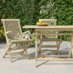 Scaune de grădină pliante 2 buc. gri 56x61x89 cm lemn masiv tec GartenMobel Dekor