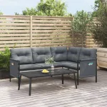 Set mobilier de grădină, antracit, 2 piese, oțel GartenMobel Dekor