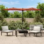 Umbrelă de grădină cu două capete, cărămiziu, 316x145 cm GartenMobel Dekor