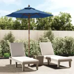 Umbrelă de soare de grădină stâlp din lemn, albastru 196x231 cm GartenMobel Dekor