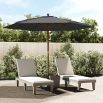 Umbrelă de soare de grădină stâlp din lemn, antracit, 299x240cm GartenMobel Dekor