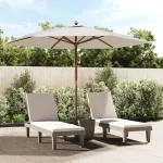 Umbrelă de soare de grădină stâlp din lemn, nisipiu, 299x240 cm GartenMobel Dekor