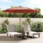 Umbrelă de soare de grădină stâlp din lemn cărămiziu 299x240 cm GartenMobel Dekor