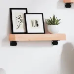 Poliță de perete, 40x10x6 cm, lemn masiv de stejar netratat GartenMobel Dekor
