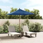 Umbrelă de grădină stâlp din lemn, albastru azur 198x198x231 cm GartenMobel Dekor