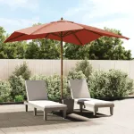Umbrelă de grădină stâlp din lemn, cărămiziu, 300x300x273 cm GartenMobel Dekor