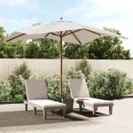 Umbrelă de grădină stâlp din lemn, nisipiu, 300x300x273 cm GartenMobel Dekor