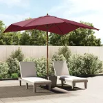 Umbrelă de grădină stâlp din lemn, roșu bordo, 300x300x273 cm GartenMobel Dekor