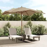 Umbrelă de grădină stâlp din lemn, taupe, 300x300x273 cm GartenMobel Dekor
