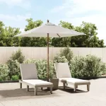 Umbrelă soare de grădină stâlp din lemn nisipiu 198x198x231 cm GartenMobel Dekor
