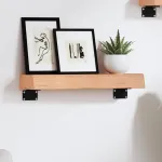 Poliță perete maro deschis 40x10x6 cm lemn masiv stejar tratat GartenMobel Dekor