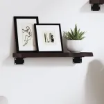 Raft de perete maro închis 40x10x2 cm lemn masiv stejar tratat GartenMobel Dekor