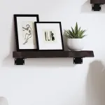 Raft de perete maro închis 40x10x4 cm lemn masiv stejar tratat GartenMobel Dekor