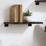 Raft de perete maro închis 40x20x2 cm lemn masiv stejar tratat GartenMobel Dekor