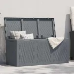 Cutie de depozitare pentru grădină, gri, 270 L, PP ratan GartenMobel Dekor