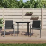 Scaune de grădină cu perne 2 buc. negru 56x59x84 cm poliratan GartenMobel Dekor