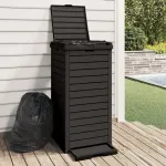 Coș de gunoi de exterior, negru, 41x41x86 cm, polipropilenă GartenMobel Dekor