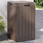 Coș de gunoi pentru exterior, maro, 38x38x65 cm, PP GartenMobel Dekor
