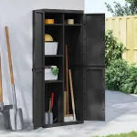 Dulap depozitare de exterior, negru, 65x37x165 cm, PP GartenMobel Dekor