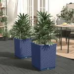 Jardiniere, 2 buc., albastru gri, 30x30x37 cm, polipropilenă GartenMobel Dekor