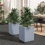 Jardiniere, 2 buc., gri deschis, 30x30x37 cm, polipropilenă GartenMobel Dekor