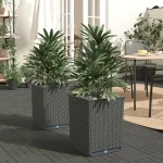 Jardiniere, 2 buc., negru, 30x30x37 cm, polipropilenă GartenMobel Dekor