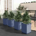 Jardiniere, 4 buc., albastru gri, 30x30x37 cm, polipropilenă GartenMobel Dekor